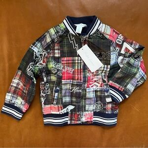 RALPH LAUREN Madras Print Baseball Jacket, 24mo - NEW